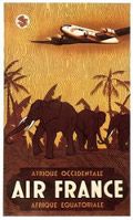 Affiche Air France Afrique Occidentale Equatoriale