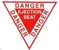 Stickers Triangle Danger Ejection Seat (10 cm)