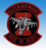 Patch F-16 421FS black widows - Kiss of Death